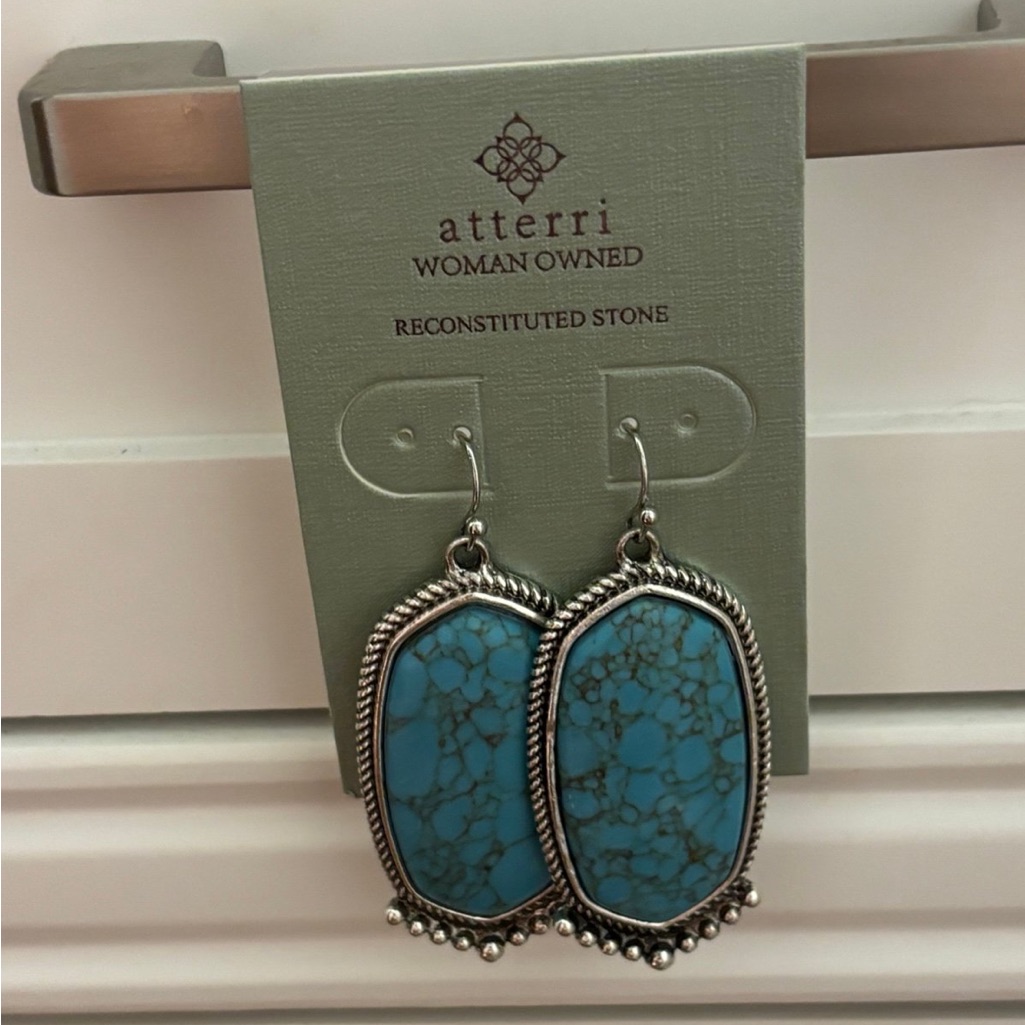Atterri Turquoise Stone Drop Earrings - Blue 42$